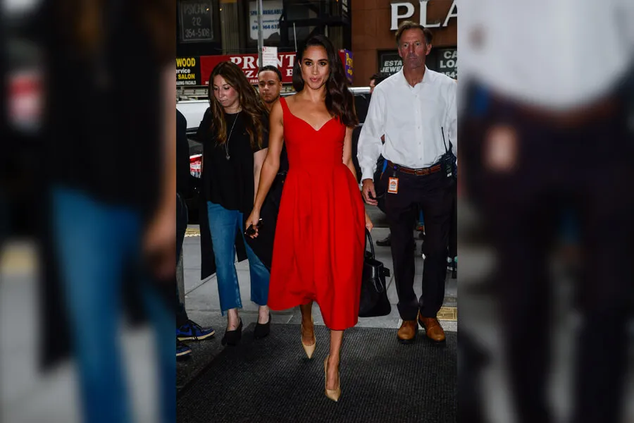 meghan markle bright dress