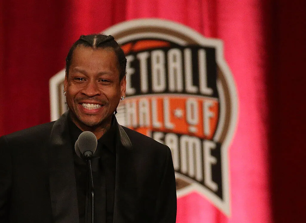 allen iverson had an emotional enshrinement in the hall of fame