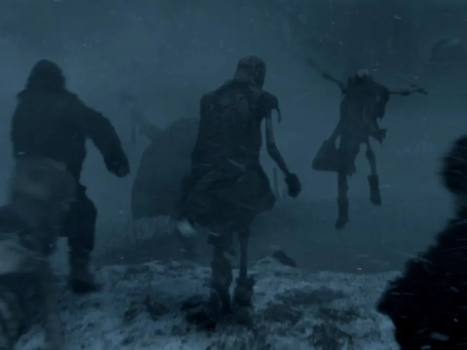wights jumping off walls hardhome