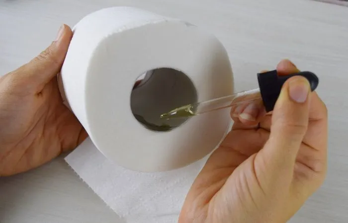 add essential oil to toilet paper home hack