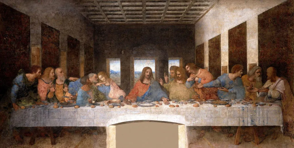 The Last Supper, 15th century mural painting in Milan created by Leonardo da Vinci 