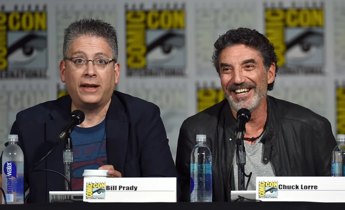 Writer/producers Bill Prady and Chuck Lorre attend the Inside 
