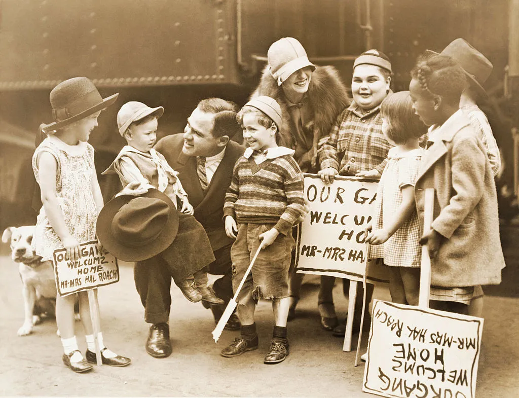the little rascals greeting their boss hal roach in los angeles