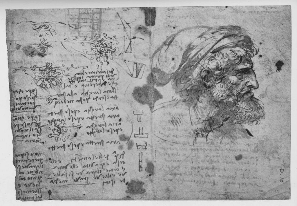 Head and Shoulders of a Bearded Man', c1480 (1945). From The Drawings of Leonardo da Vinci.