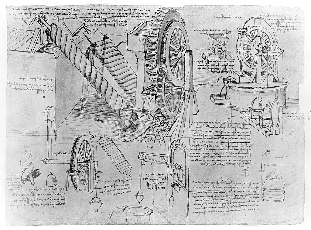 Sketch taken from a notebook by Leonardo Da Vinci (1452-1519)