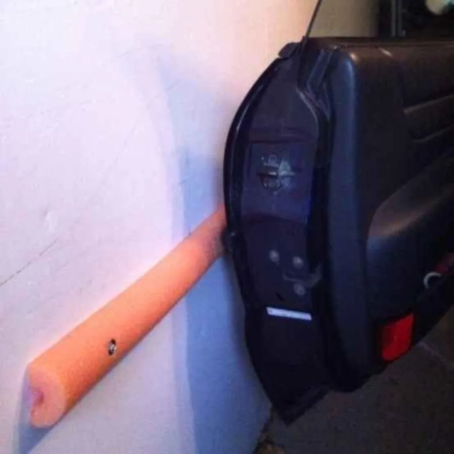 pool noodle can be a bumper in your garage hack