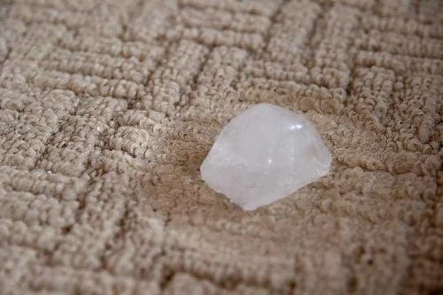 use ice cubes to fluff carpet dents