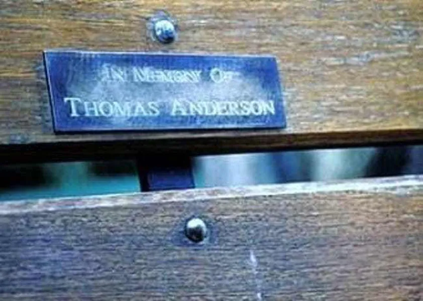 in memory of thomas anderson plaque