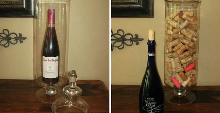 use empty wine bottle for decor hack