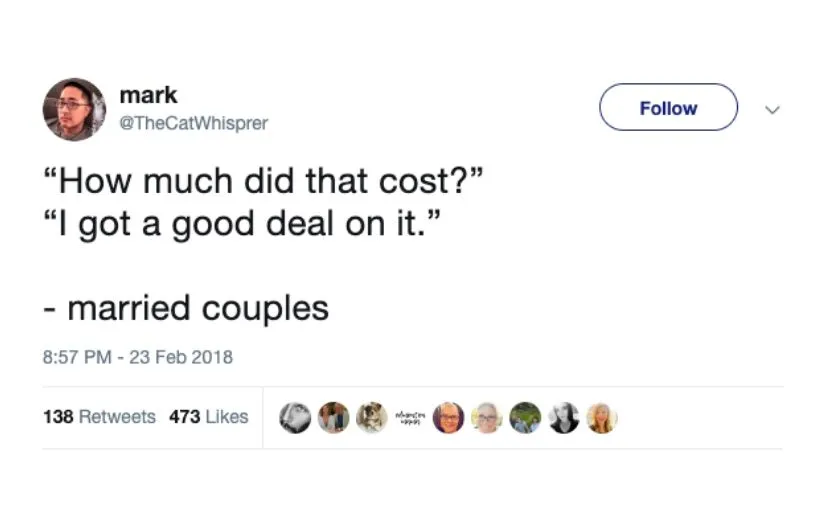 it was a good deal = marriage