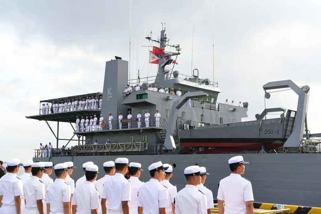 Philippines navy ship Dagupan City arriving at a military port in Zhanjiang, in China's southern Guangdong province