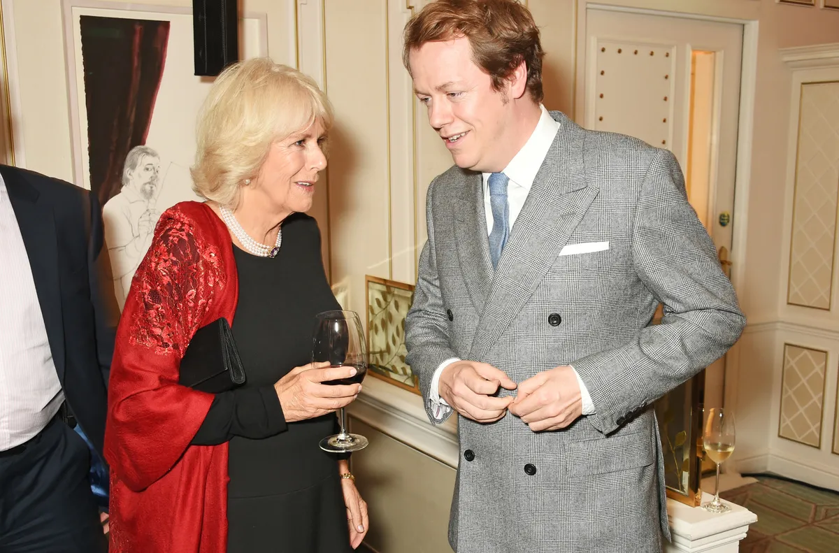 Camilla, Duchess of Cornwall, and son Tom Parker Bowles attend the launch of 