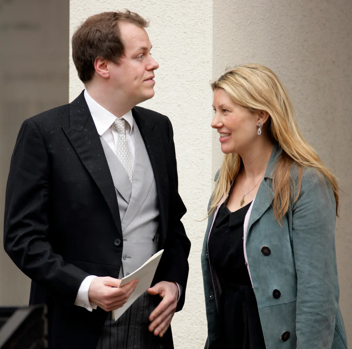 Tom Parker Bowles and wife Sara Parker Bowles (formerly Buys) attend a memorial service for Rosemary Parker Bowles at the Guards Chapel, Wellington Barracks on March 25, 2010 in London, England.
