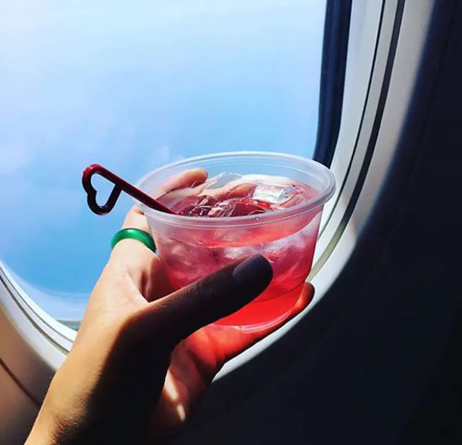 drinking on a plane