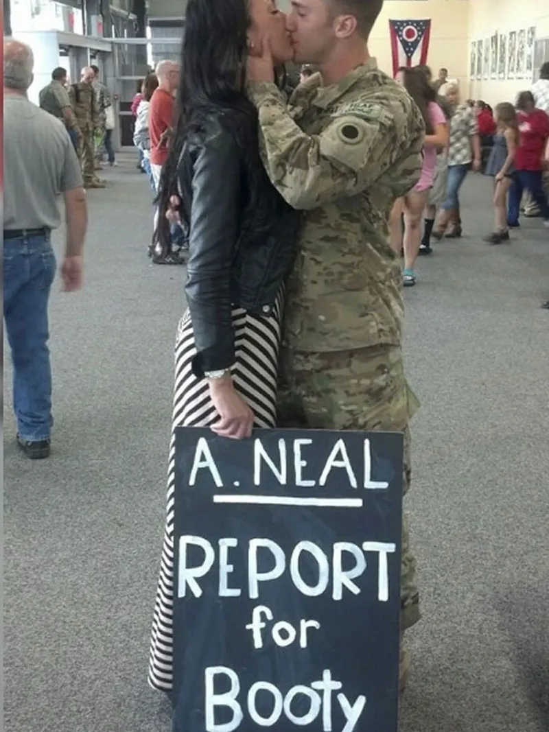 funny airport signs military couple