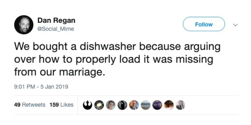 loading a dishwasher marriage tweet