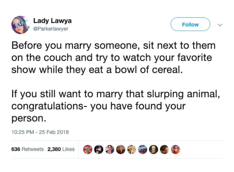 the cereal test marriage tweet