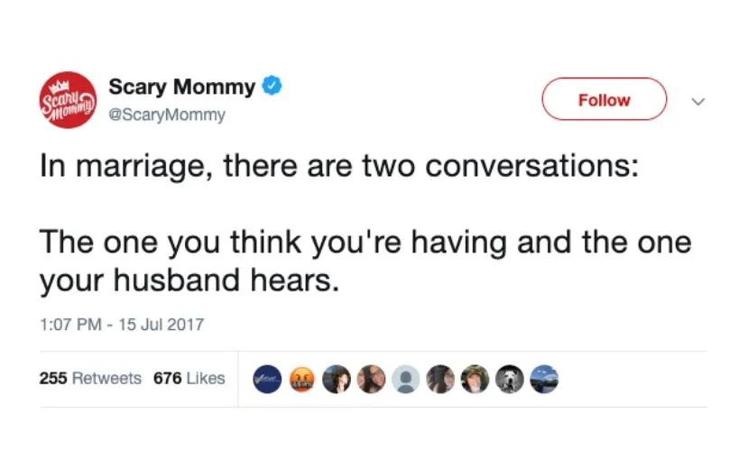two conversations in marriage tweet