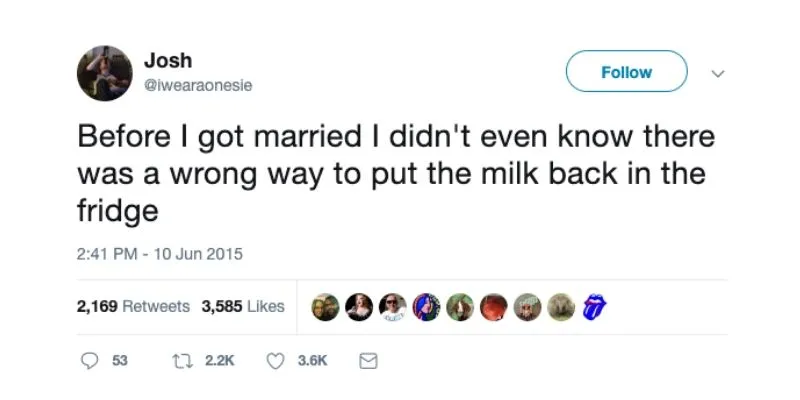 wrong way to put milk back marriage tweet