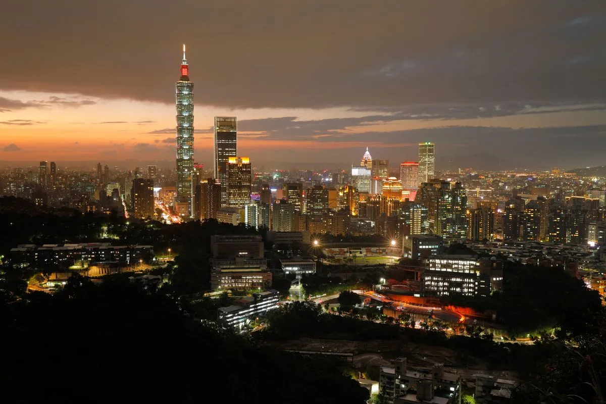 This photo taken on November 5, 2018 shows the Taipei skyline at sunset.