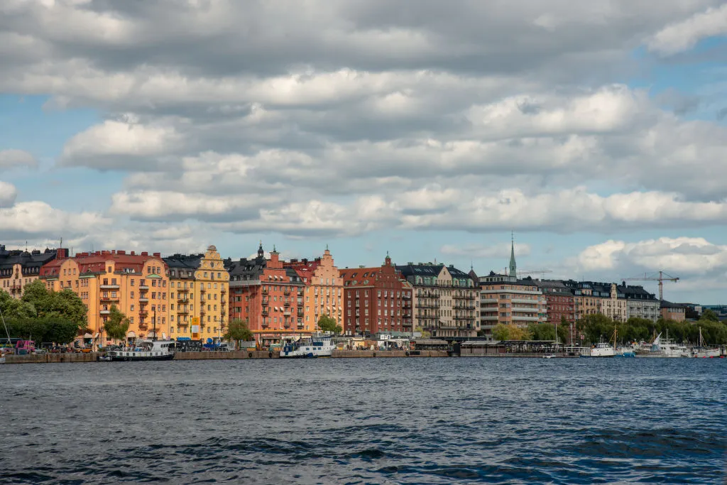 GettyImages-1141204327 Lovely Stockholm skyline seen from the Royal Canal Tour of Stockholm on a ferry