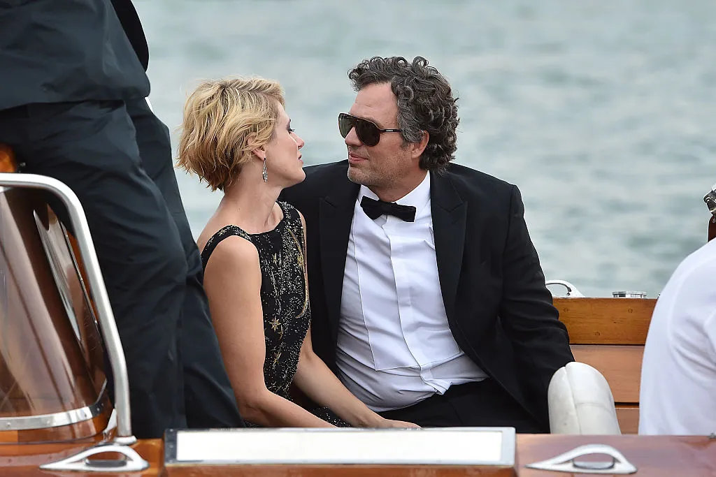 GettyImages-486345454 Actor Mark Ruffalo and Sunrise Coigney are seen during the 72nd Venice Film Festival