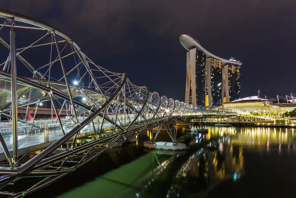 GettyImages-656227516 A General View of Marina Bay Sand at night on September 20, 2016 in Singapore, Singapore. 