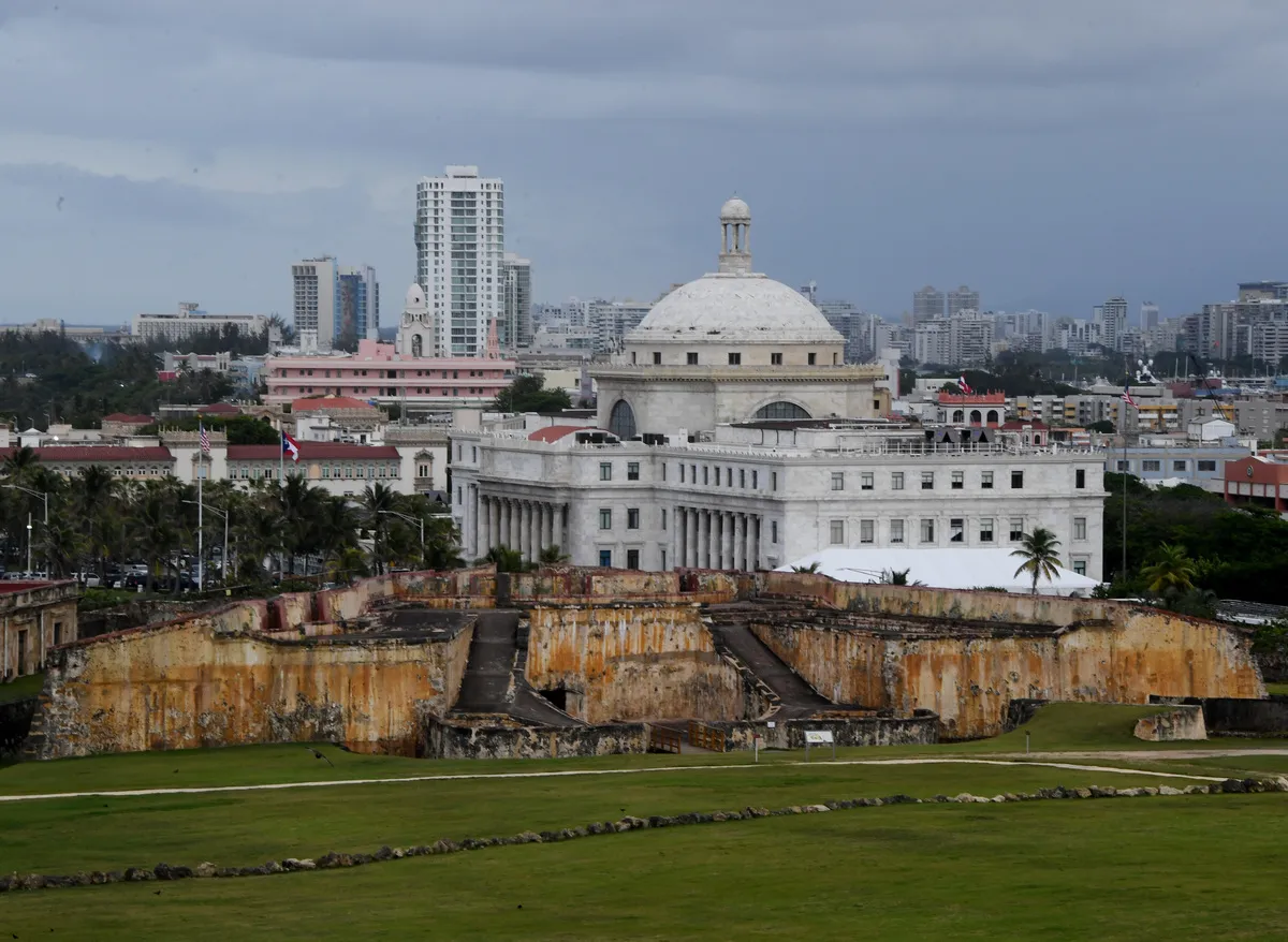 The El Capitolio de Puerto Rico, the Legislative House, is pictured on May 8, 2017 in San Juan, Puerto Rico, as the former Spanish colony of 3.5 million, now a US territory, struggles under a mountain of debt.