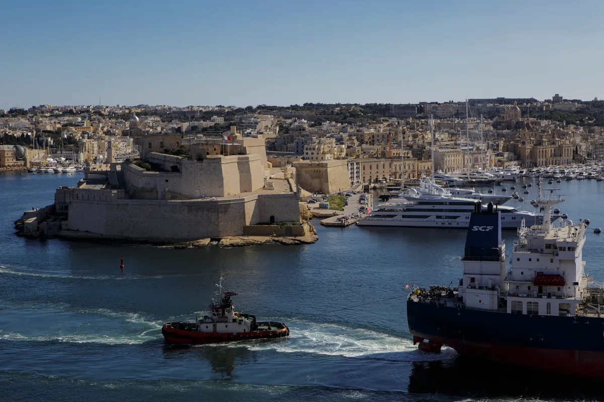 malta gdp-891The oil products tanker SCF Amur sails past the Fort Saint Angelo in the Grand Harbour on December 7, 2017 in Valletta, Malta. Valletta, a fortified town that dates back to the 16th century, is the southernmost capital of Europe and a UNESCO World Heritage Site: together with all the Maltese islands, it will be hosting the title of European Capital of Culture in 2018.368076