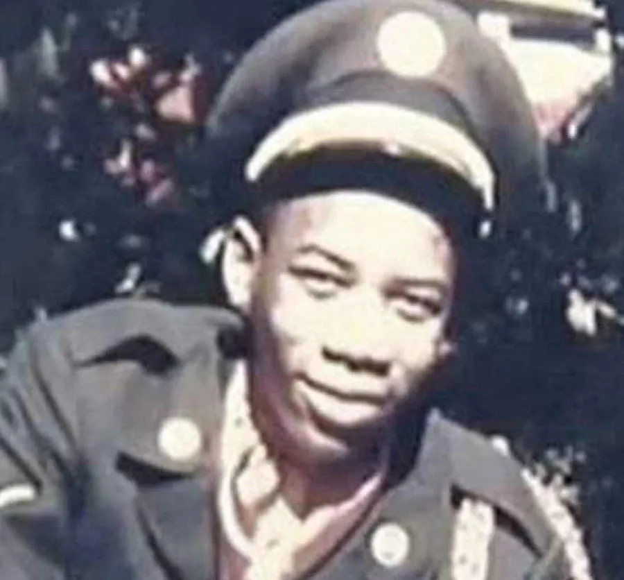 Young Morgan Freeman in uniform