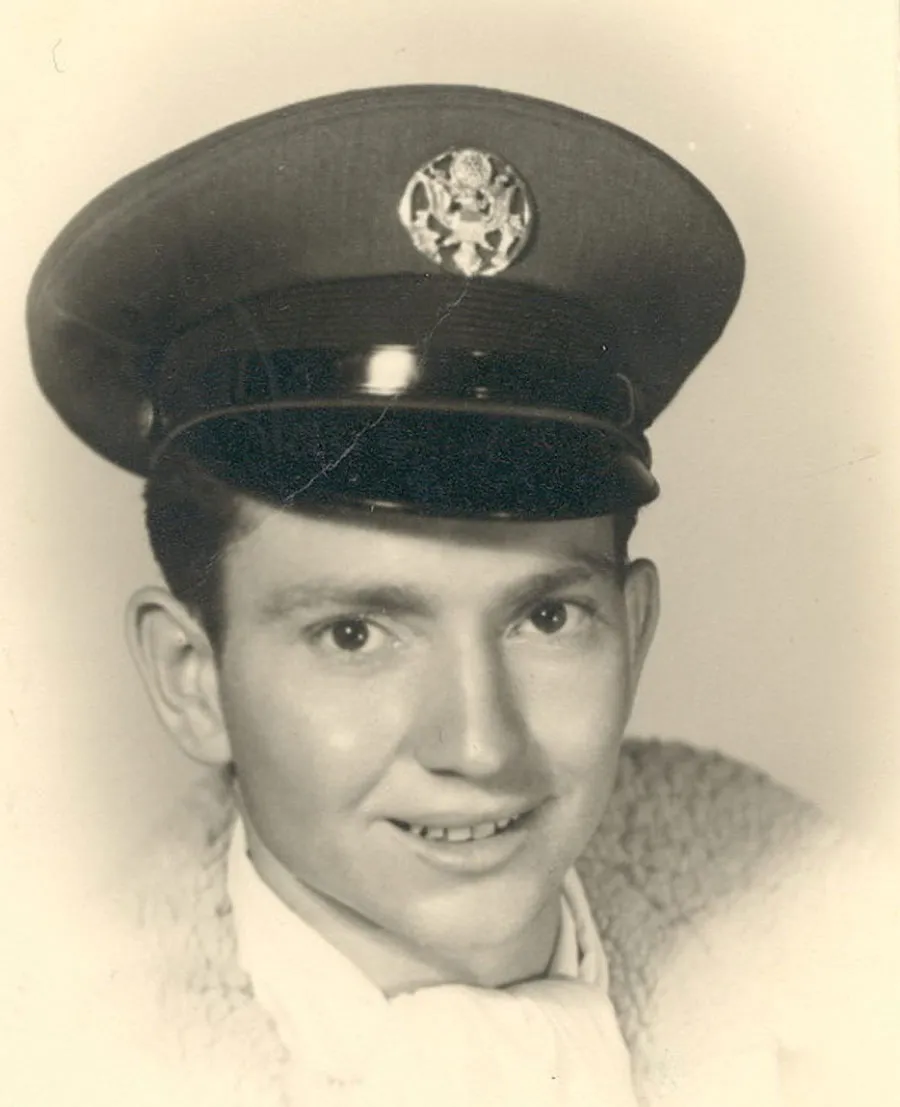 A young Willie Nelson in uniform