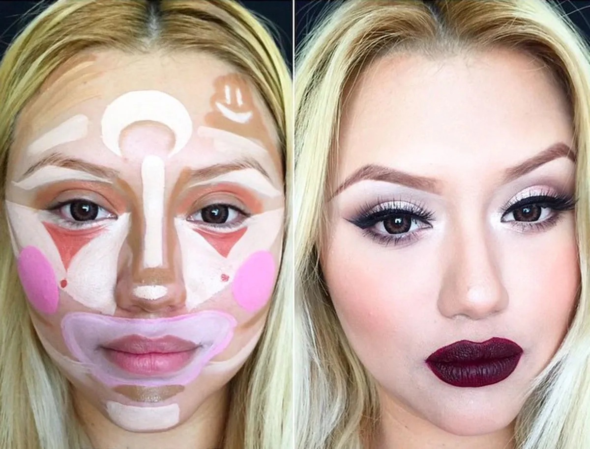 clown contouring tutorial