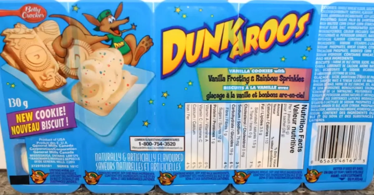 the front of a package of dunkaroos