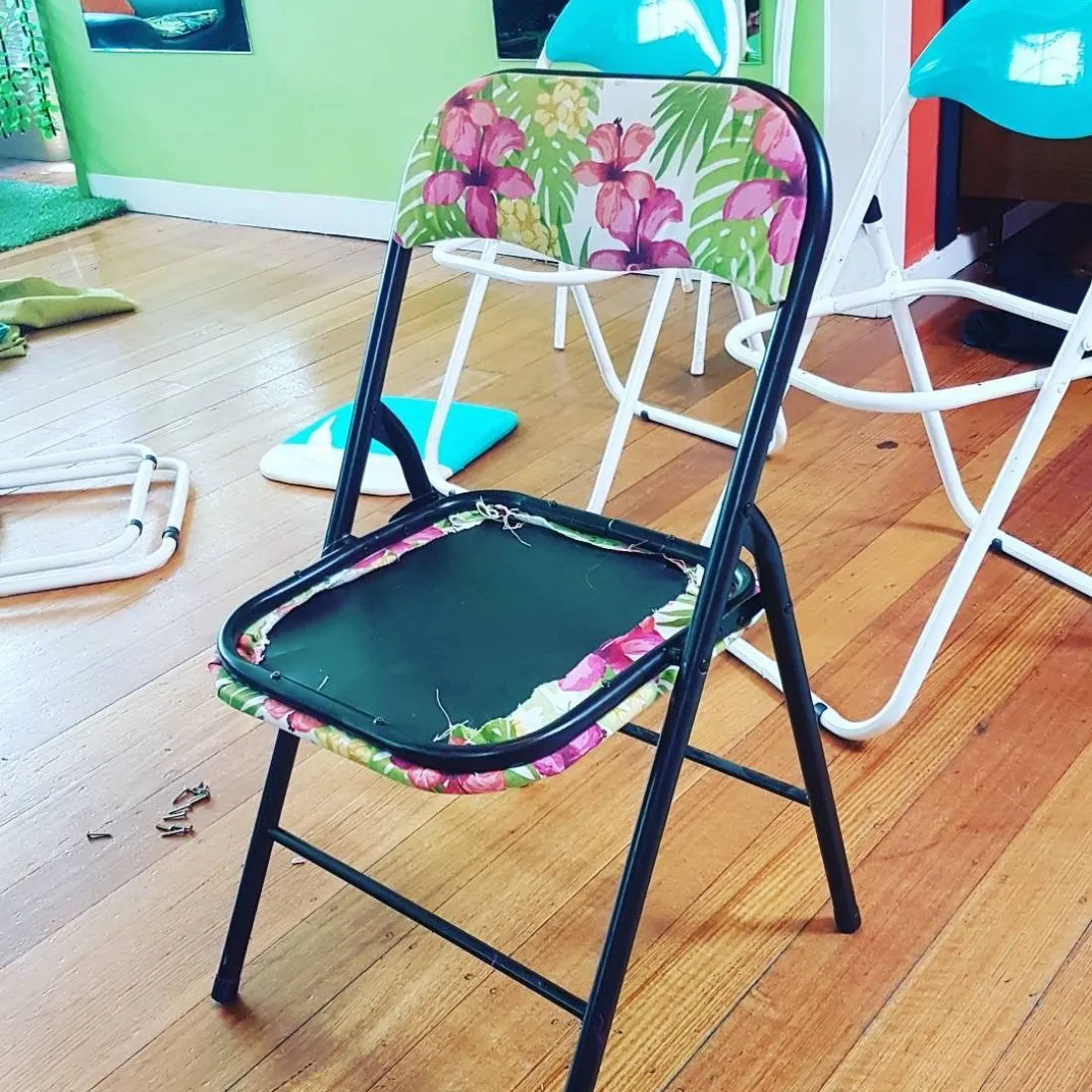 attempting to re-upholster chairs