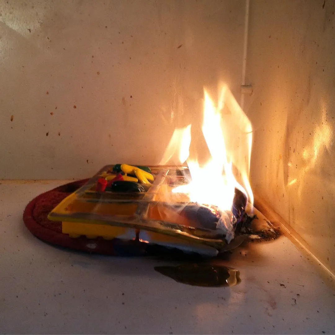 microwave fire from homemade crayons
