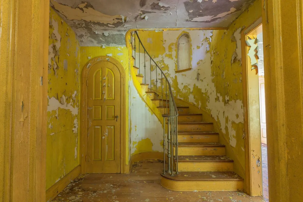 yellow staircase circus house abandoned house story