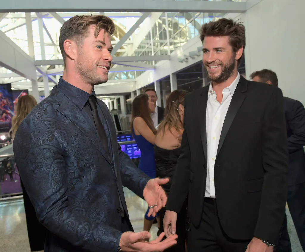 Chris Hemsworth and Liam Hemsworth attend the Los Angeles World Premiere of Marvel Studios' 