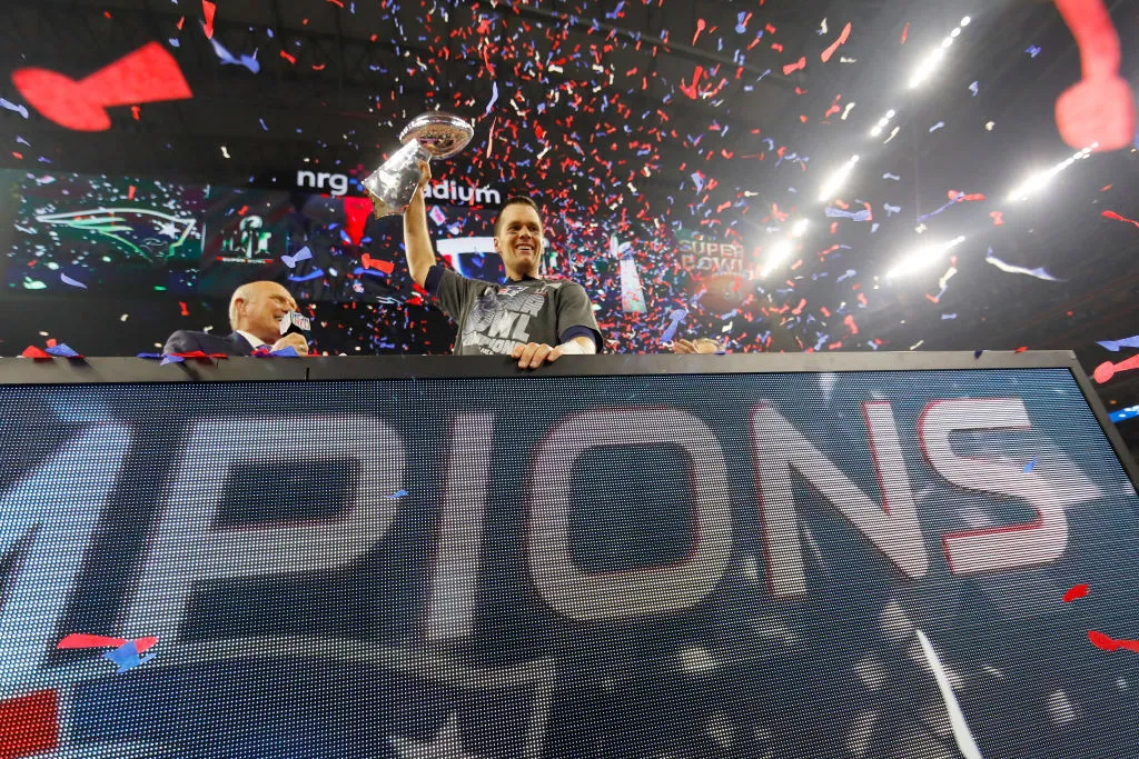 Tom brady celebrates winning fifth Super Bowl