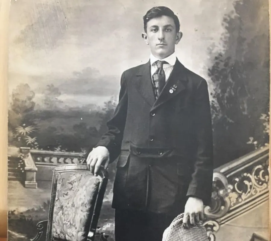 man posing black and white photo
