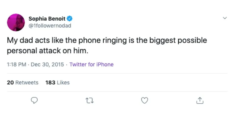 tweet about dads hating phones