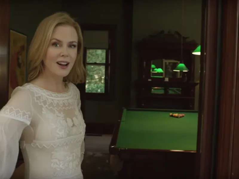 Nicole shows off her billiard room, which features a pool table