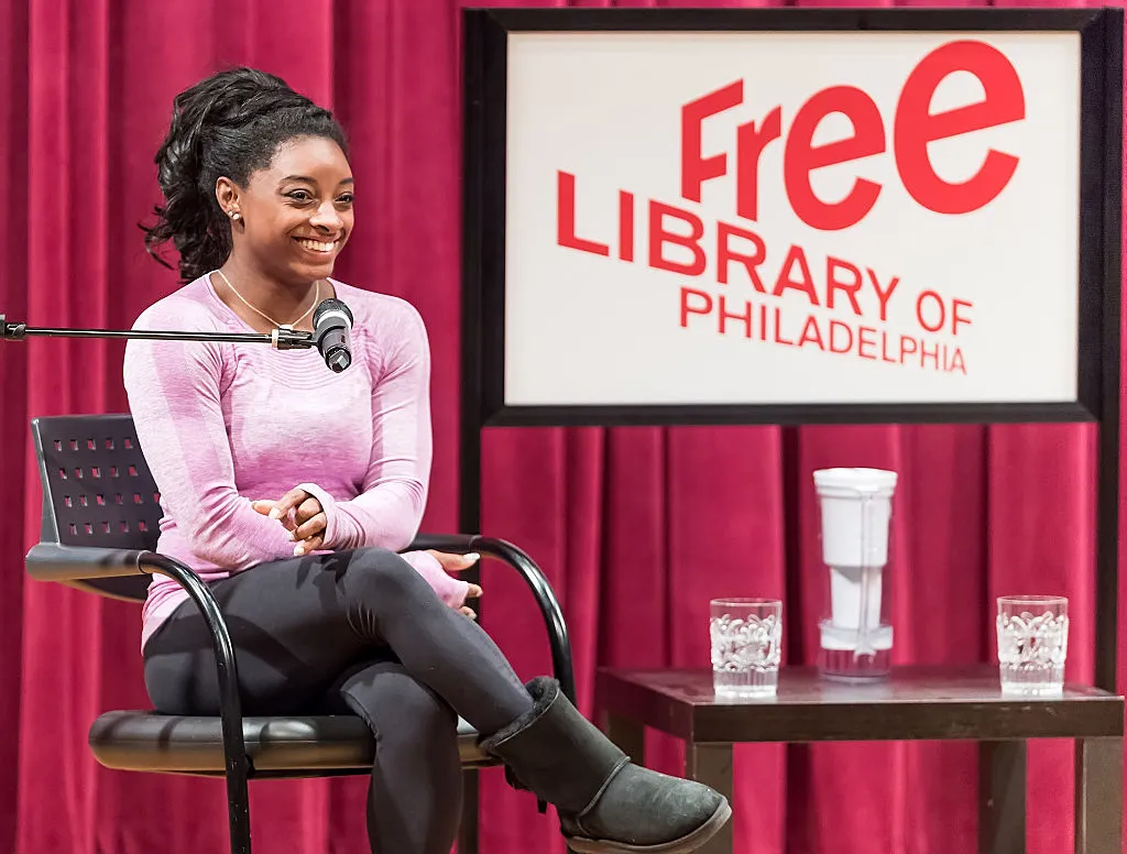 simone biles talking about her book