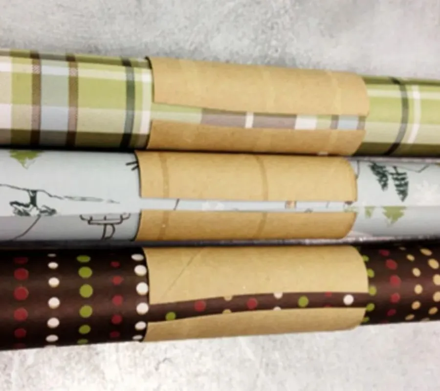 toilet paper rolls for storing wrapping paper