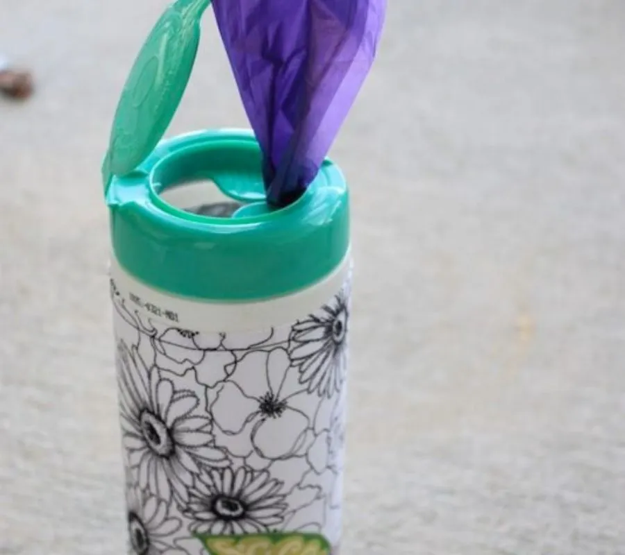 use wipes container for plastic bags