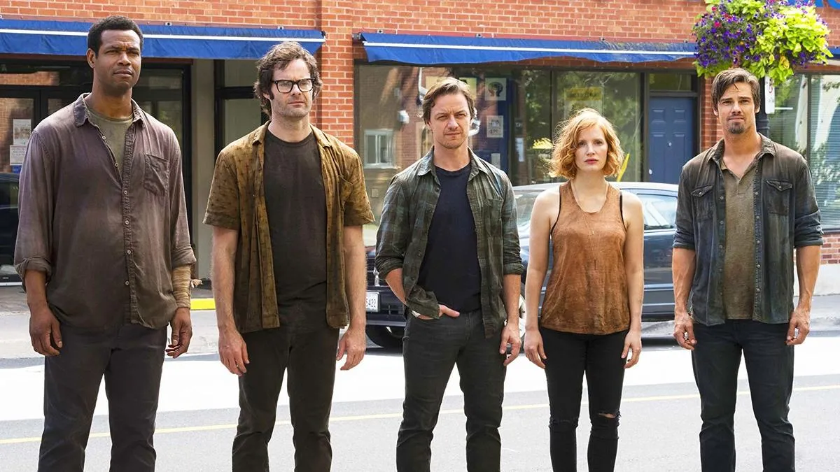 Bill Hader, James McAvoy, Jay Ryan, Jessica Chastain, and Isaiah Mustafa in It Chapter Two (2019)