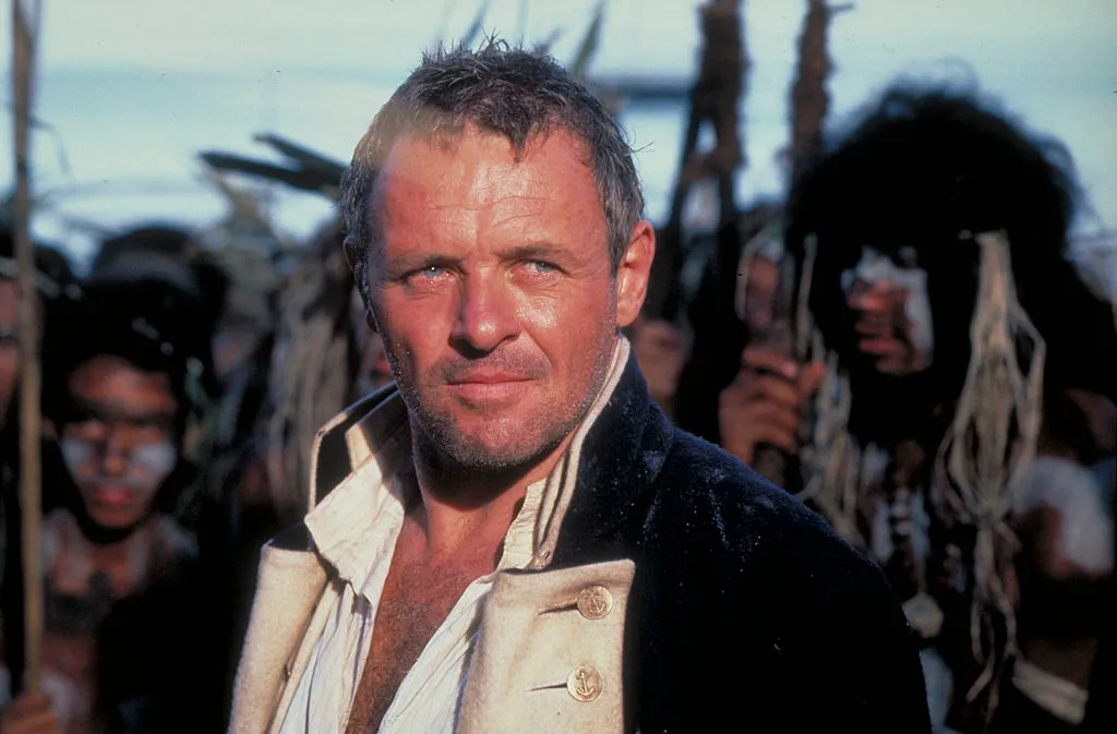 Anthony Hopkins looks stoic as a lietenant onboard a ship.