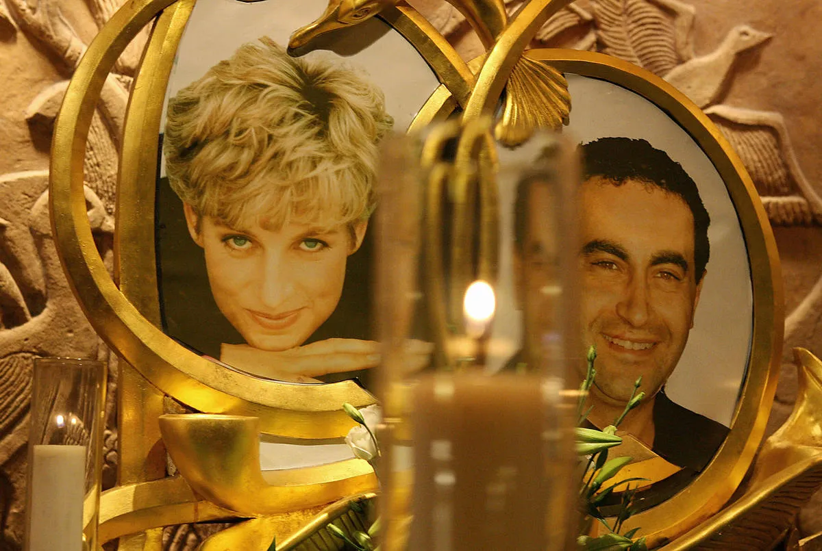 A permanent memorial to Diana, Princess of Wales and Dodi al-Fayed is pictured in the Harrods store in London.