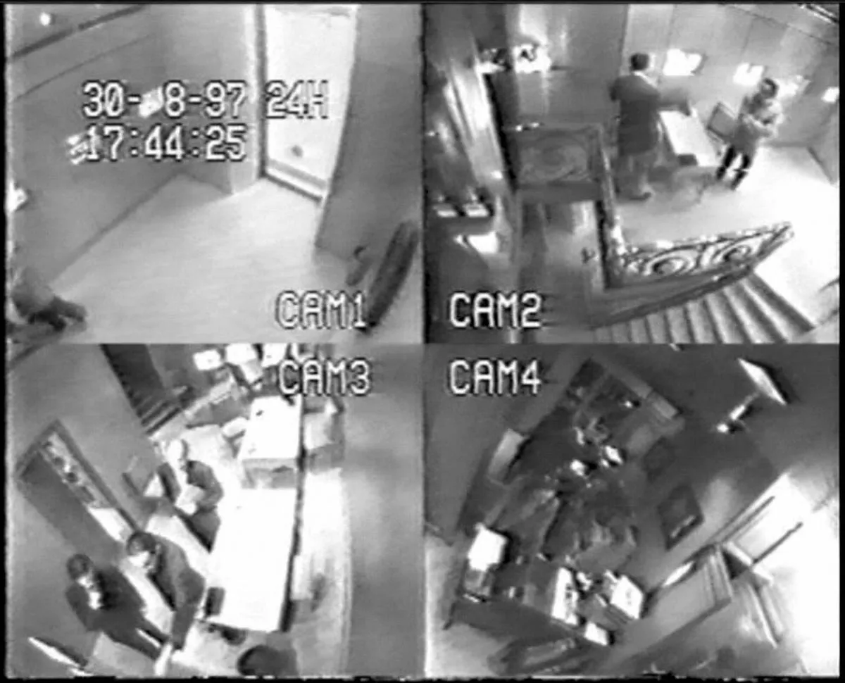 Paris, FRANCE: Surveillance cameras show French jeweller Repossi arriving to buy an engagement ring for Diana, Princess of Wales.