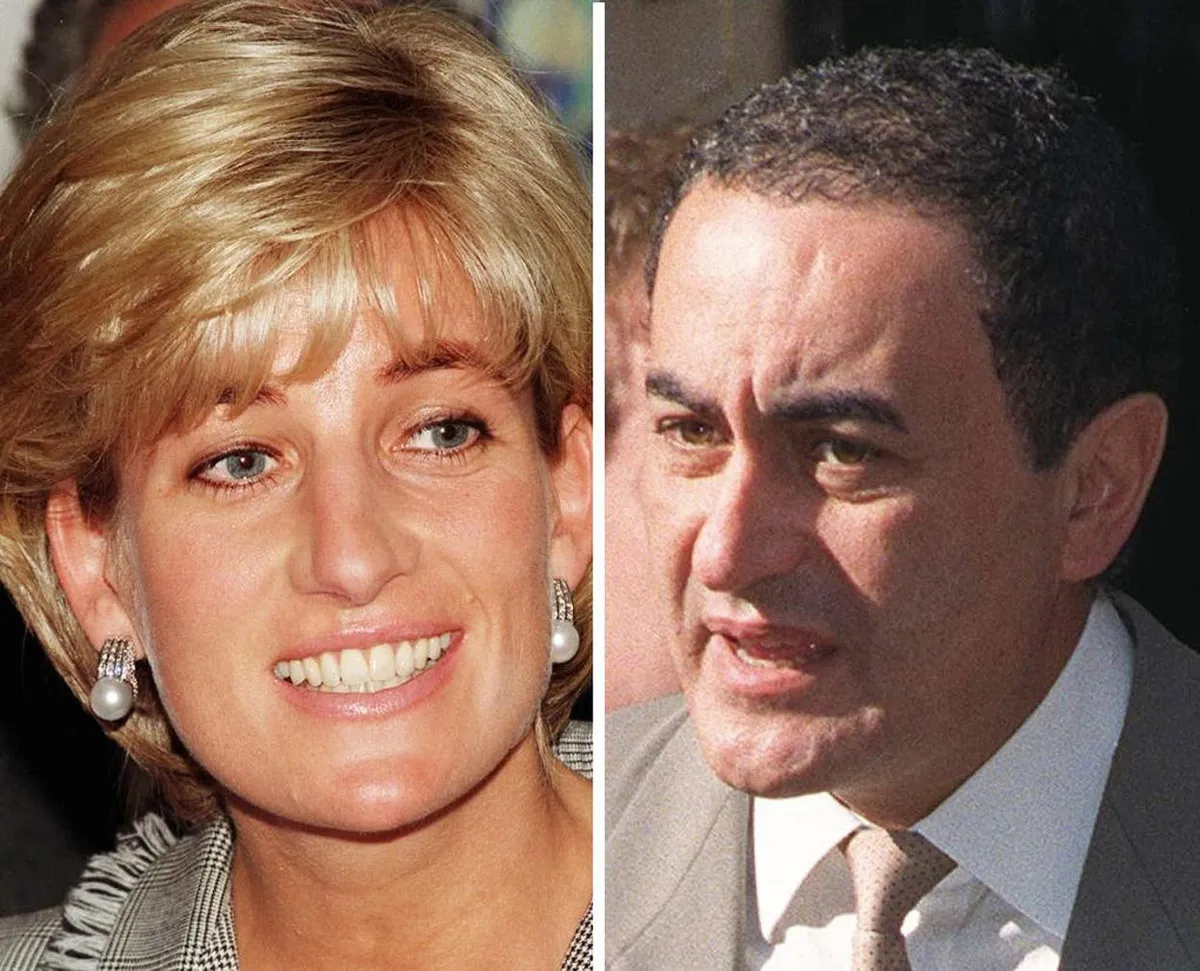 Diana Princess of Wales (left) and Dodi Fayed (right). 