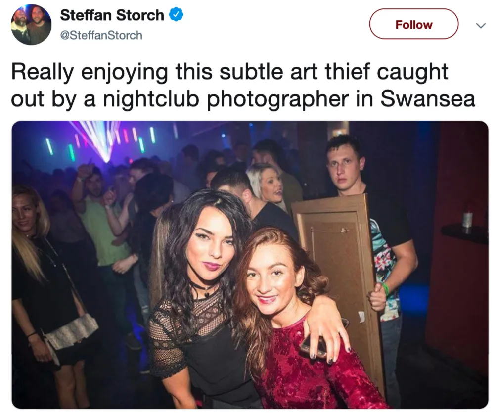 someone caught on camera stealing art